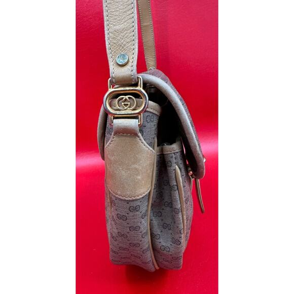 Gucci Vintage Micro GG Monogram Shoulder Cross Body Leather Canvas Bag - Picture 6 of 16